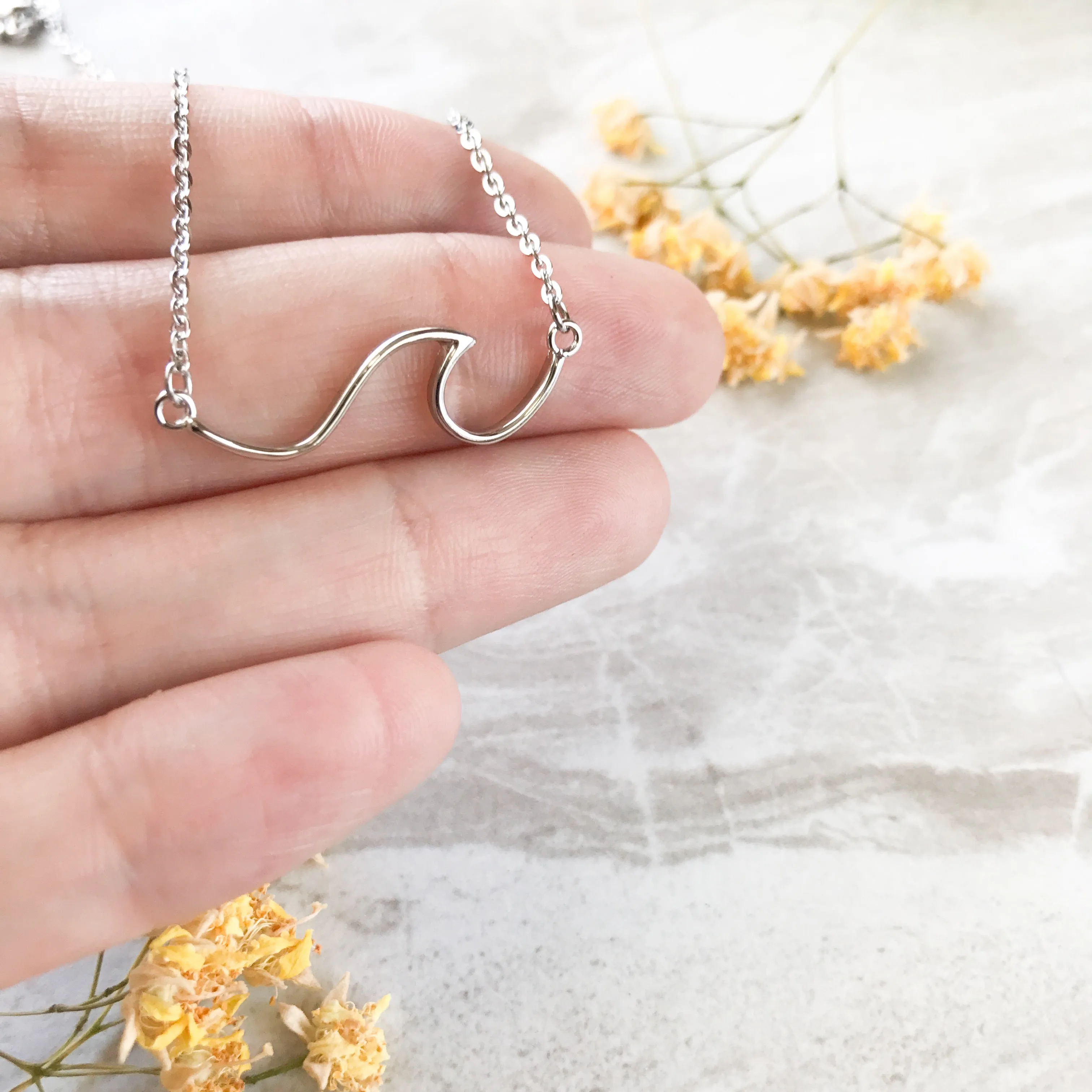 Line Wave Ocean Necklace Victoria Necklace