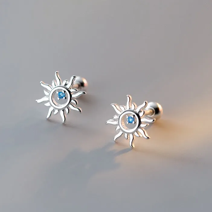 Little Sun Screw Back Studs Earrings - ESB013