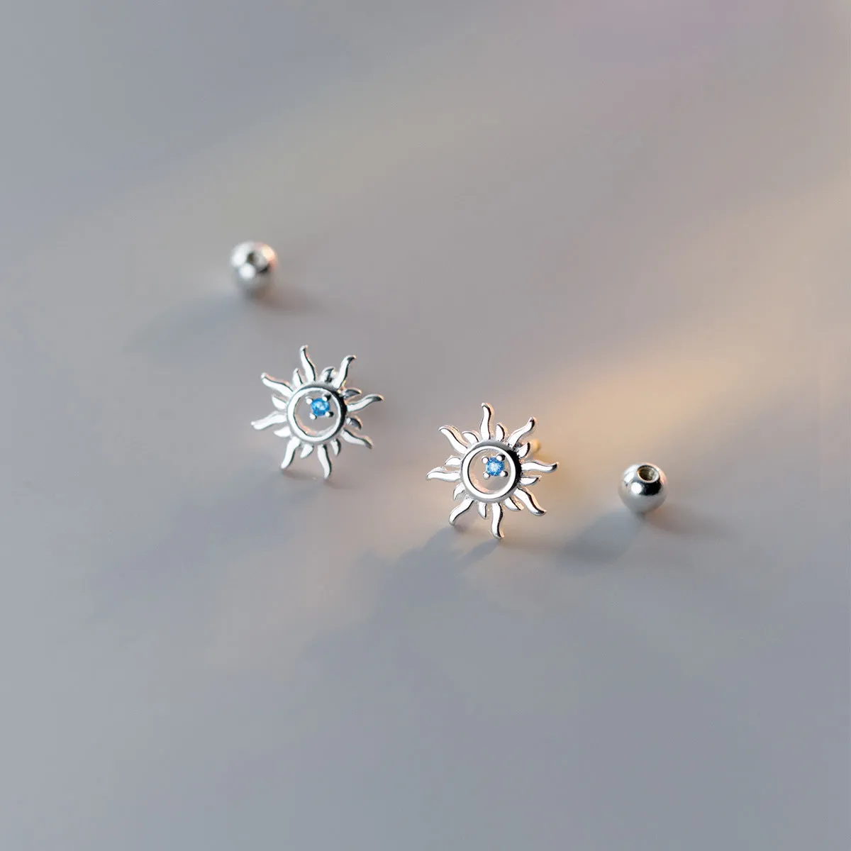 Little Sun Screw Back Studs Earrings - ESB013