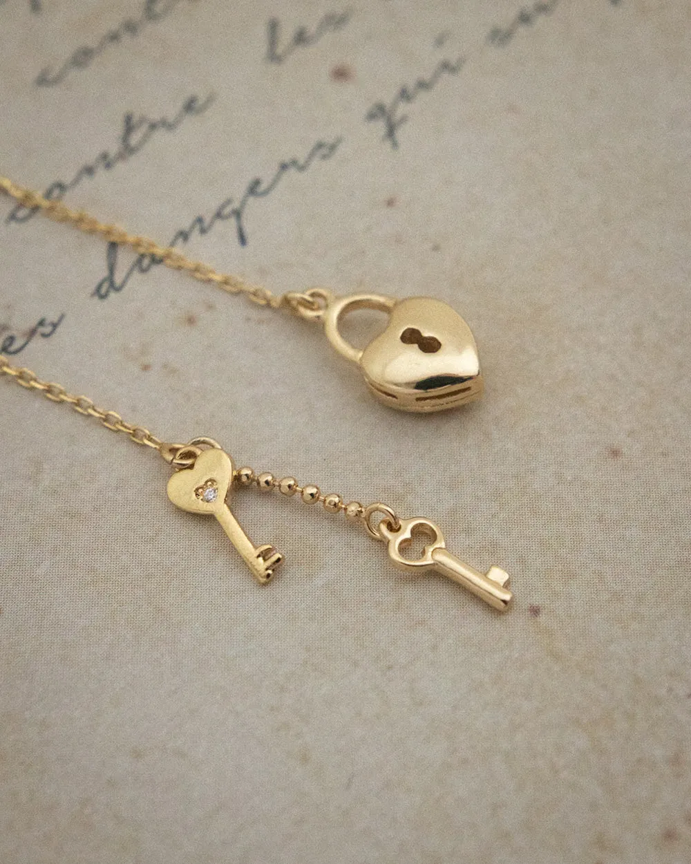LOCK and Key Threader Earrings