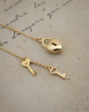 LOCK and Key Threader Earrings