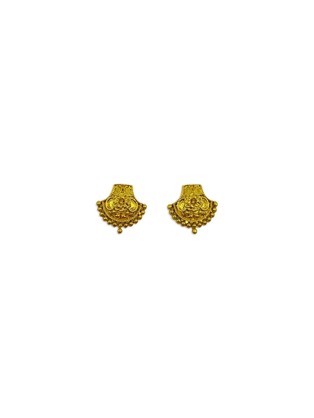 Long Heavy Mangalsutra Designs Set With Gold Earrings In Maharashtrian Style 2 Line Black Beads Chain