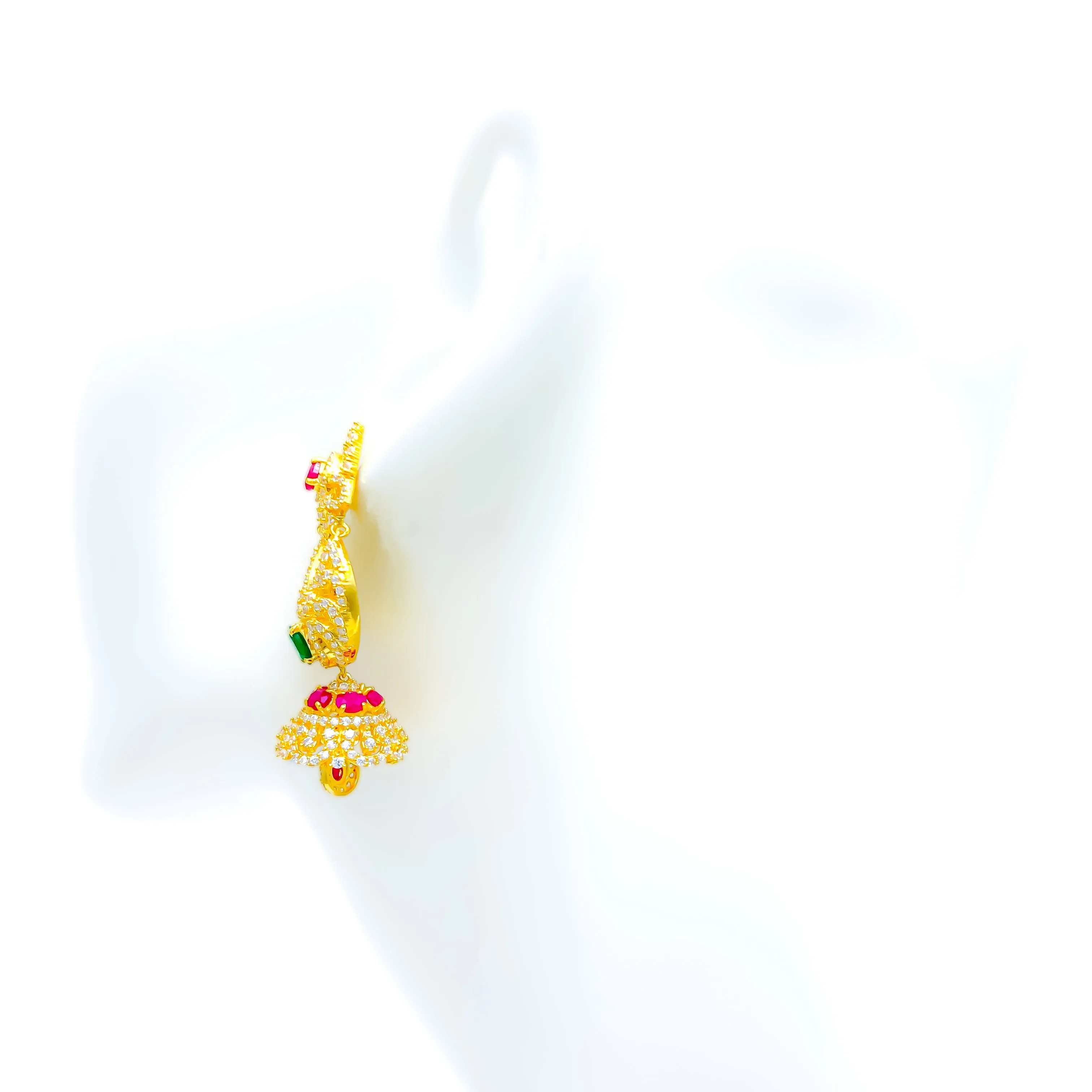 Lovely Twinkling 22k Gold Jhumki Earrings