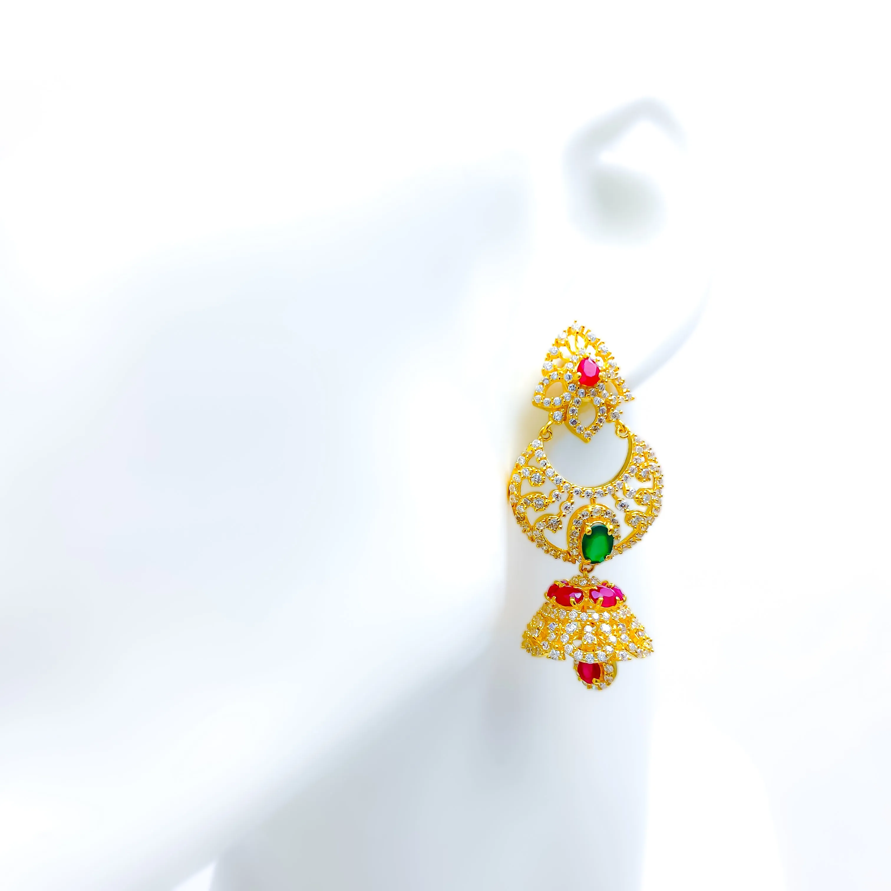 Lovely Twinkling 22k Gold Jhumki Earrings