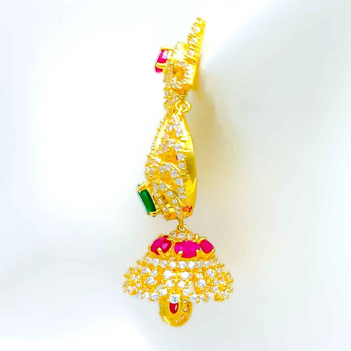 Lovely Twinkling 22k Gold Jhumki Earrings