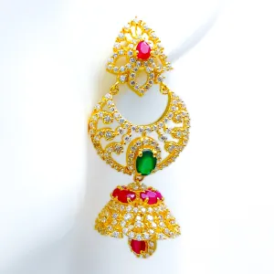 Lovely Twinkling 22k Gold Jhumki Earrings