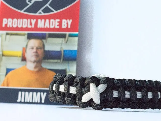 Lung Cancer Awareness Paracord Bracelet