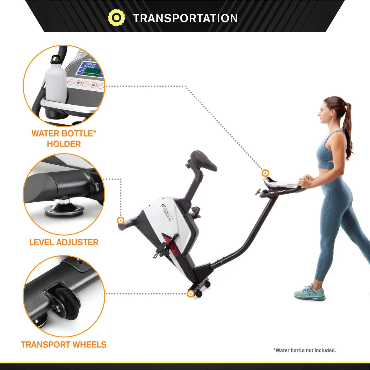 Magnetic Upright Exercise Bike with 15 Workout Presets | Circuit Fitness AMZ-594U - Retired