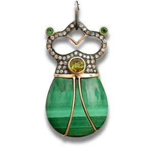 Malachite Royal Scarab Pendant