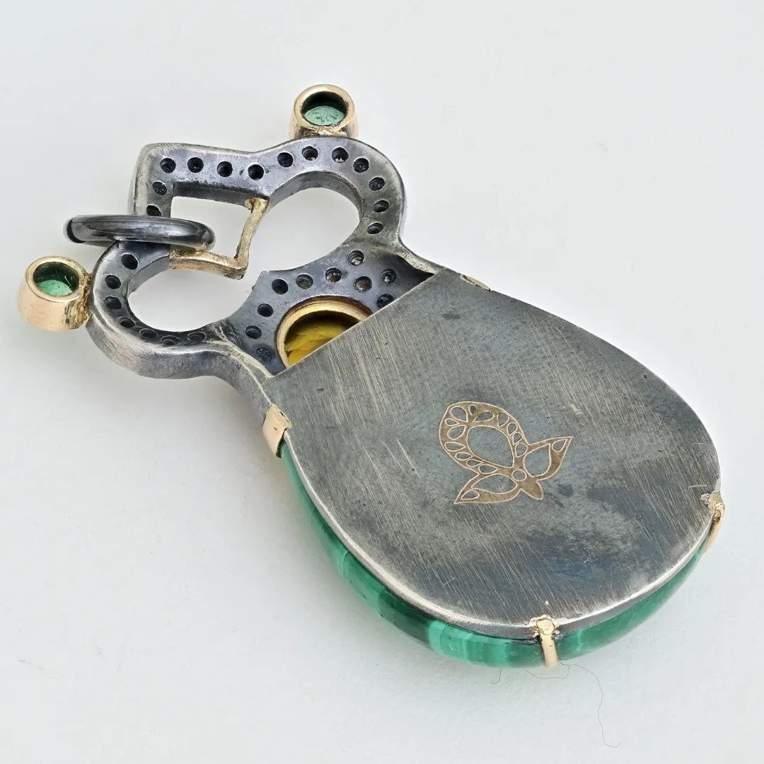 Malachite Royal Scarab Pendant