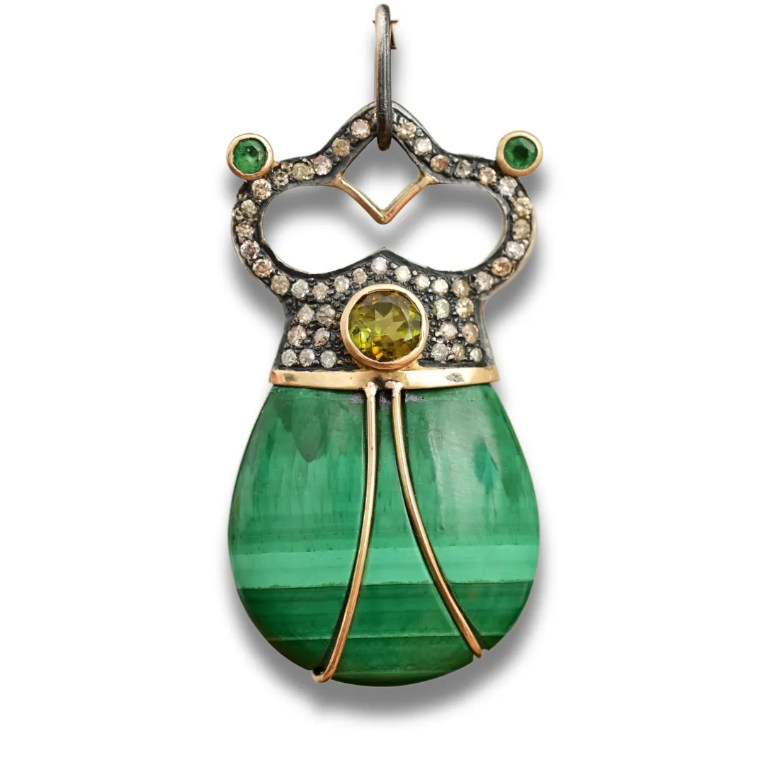 Malachite Royal Scarab Pendant