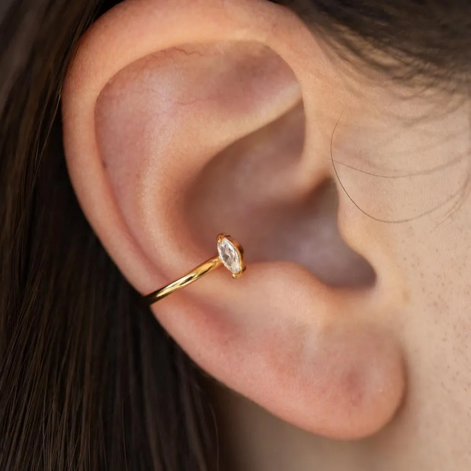 Marquise Diamond Ear Cuff in Gold
