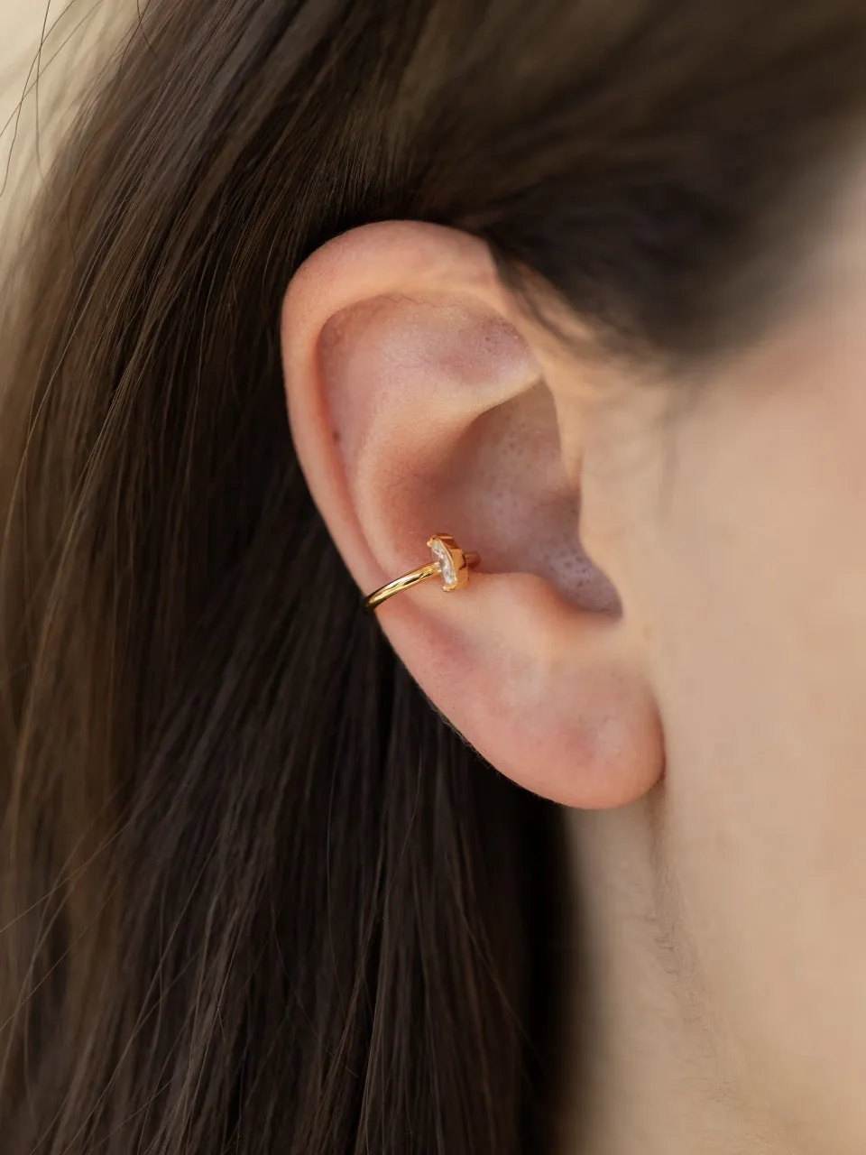 Marquise Diamond Ear Cuff in Gold