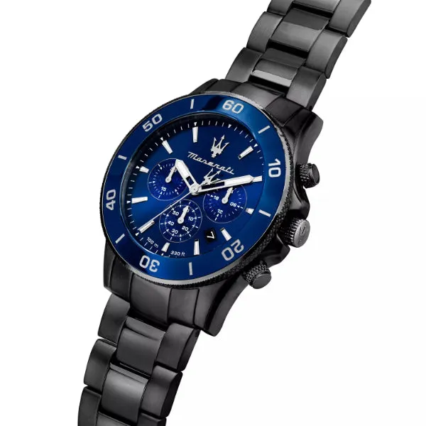 Maserati Competizione Grey Stainless Steel Blue Dial Quartz Watch for Gents - R8873600005