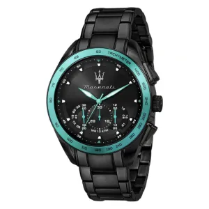 Maserati Traguardo Aqua Black Stainless Steel Black Dial Quartz Watch for Gents - R8873644002