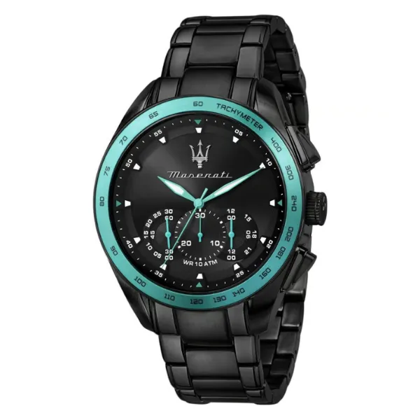 Maserati Traguardo Aqua Black Stainless Steel Black Dial Quartz Watch for Gents - R8873644002