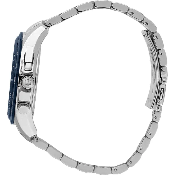 Maserati Traguardo Silver Stainless Steel Blue Dial Quartz Watch for Gents - R8873612043