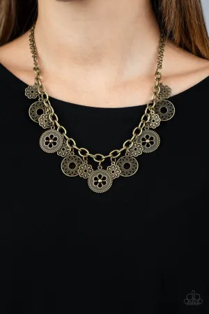 Meadow Masquerade Brass Paparazzi Necklace