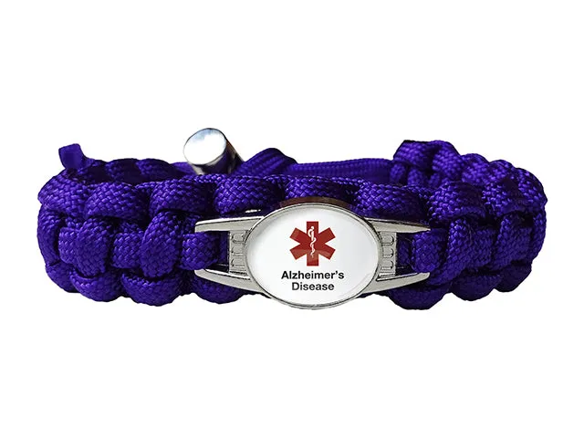 Medical ID Alzheimer's Disease Paracord Bracelet