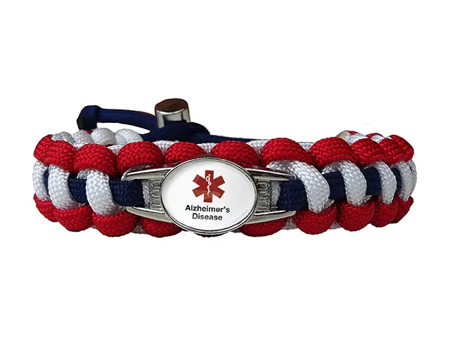 Medical ID Alzheimer's Disease Paracord Bracelet