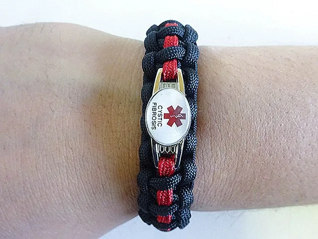 Medical ID Cystic Fibrosis Paracord Bracelet