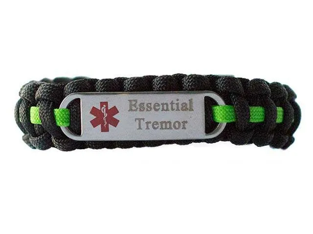 Medical ID Essential Tremor Paracord Bracelet