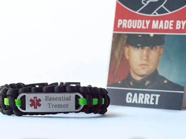 Medical ID Essential Tremor Paracord Bracelet