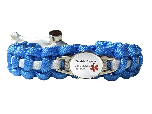 Medical ID Gastric Bypass Paracord Bracelet