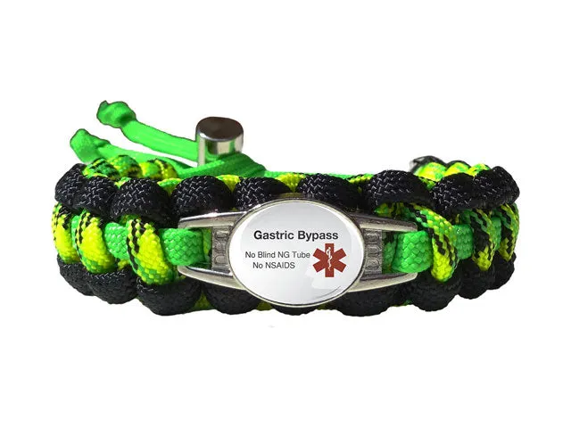 Medical ID Gastric Bypass Paracord Bracelet