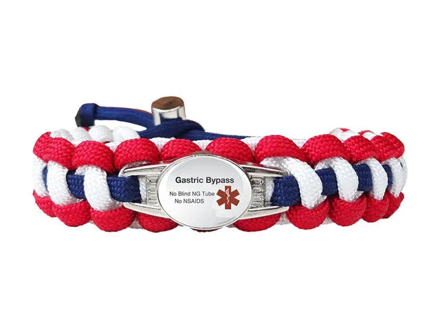 Medical ID Gastric Bypass Paracord Bracelet