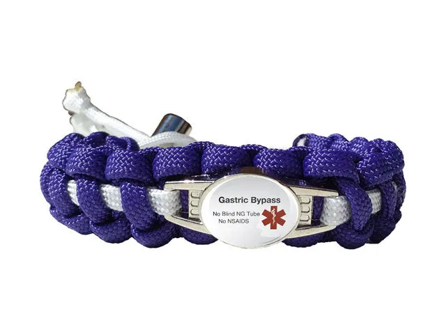Medical ID Gastric Bypass Paracord Bracelet