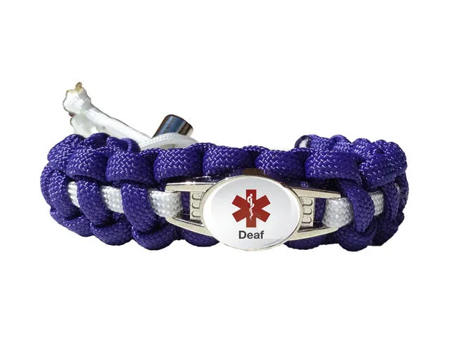 Medical ID Hearing Impaired Paracord Bracelet