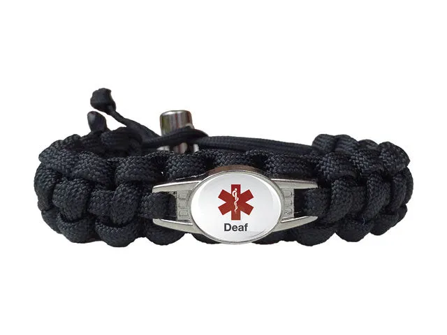 Medical ID Hearing Impaired Paracord Bracelet