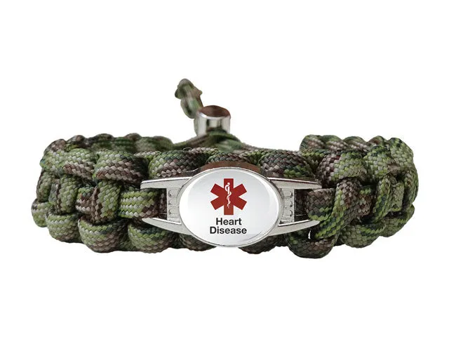 Medical ID Heart Disease Paracord Bracelet