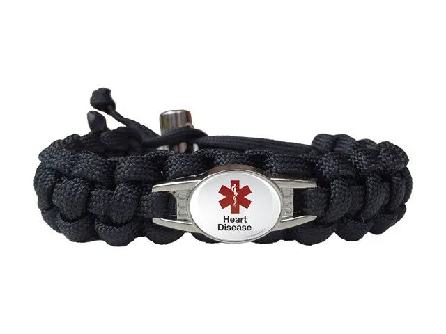 Medical ID Heart Disease Paracord Bracelet
