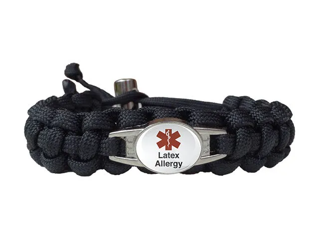 Medical ID Latex Allergy Paracord Bracelet