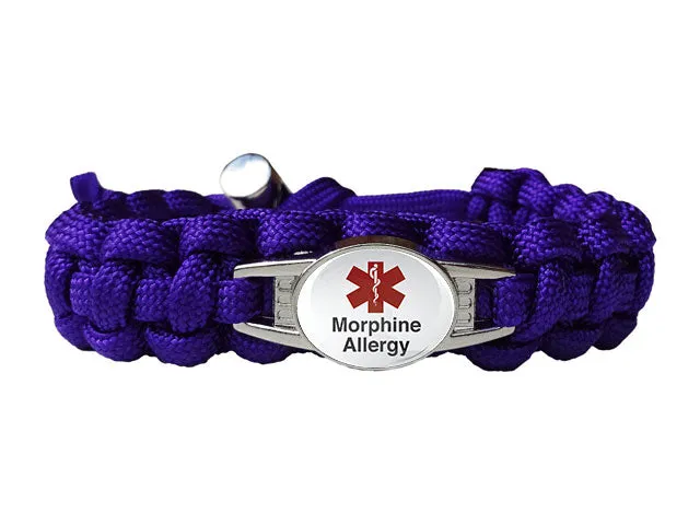 Medical ID Morphine Allergy Paracord Bracelet
