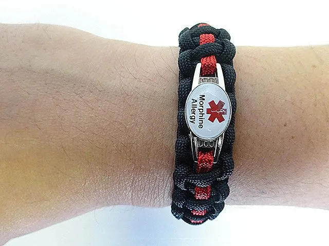 Medical ID Morphine Allergy Paracord Bracelet