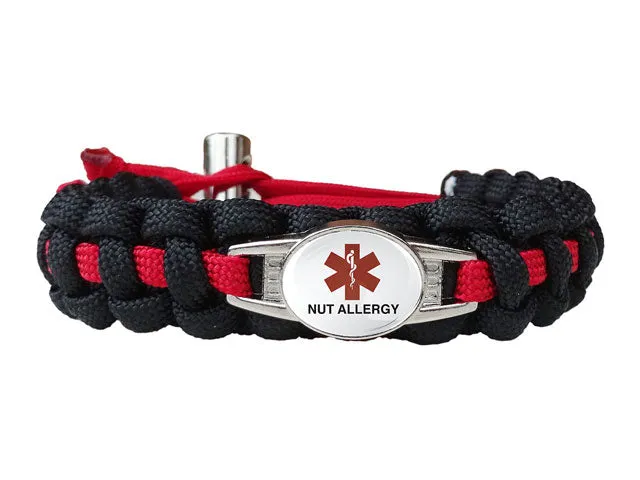 Medical ID Nut Allergy Paracord Bracelet