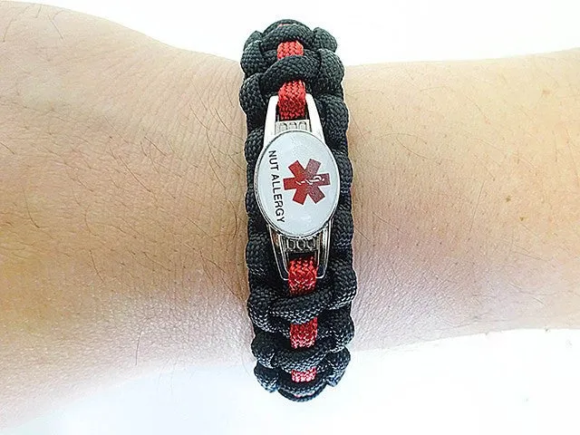 Medical ID Nut Allergy Paracord Bracelet
