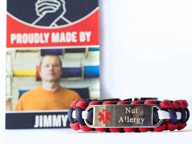 Medical ID Nut Allergy Paracord Bracelet
