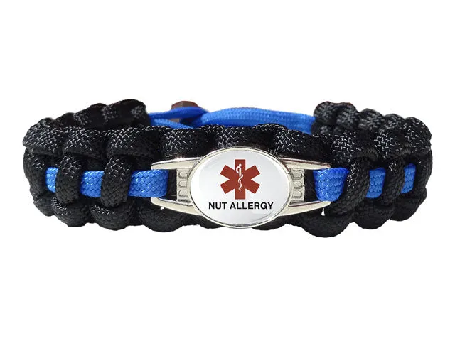 Medical ID Nut Allergy Paracord Bracelet