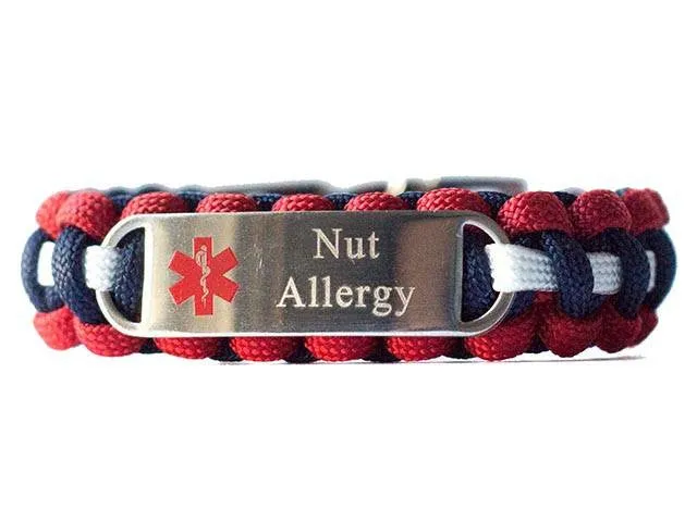 Medical ID Nut Allergy Paracord Bracelet