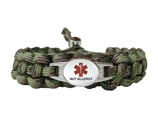 Medical ID Nut Allergy Paracord Bracelet