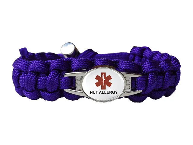 Medical ID Nut Allergy Paracord Bracelet