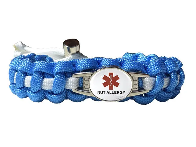 Medical ID Nut Allergy Paracord Bracelet