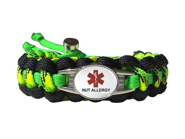 Medical ID Nut Allergy Paracord Bracelet