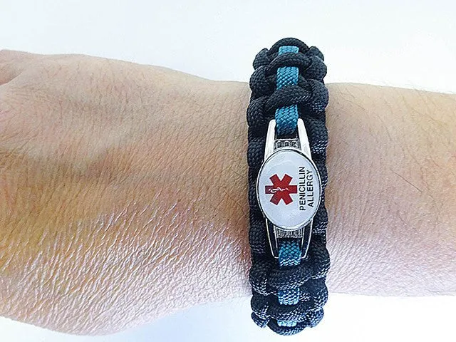 Medical ID Penicillin Allergy Paracord Bracelet