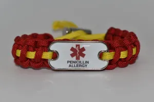 Medical ID Penicillin Allergy Paracord Bracelet