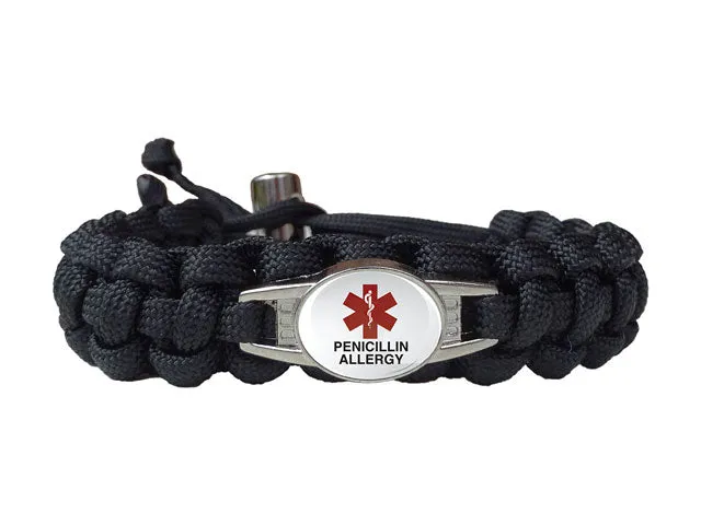 Medical ID Penicillin Allergy Paracord Bracelet
